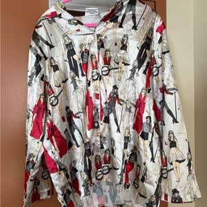 Taylor Swift Women's Red and Black Pj Top
